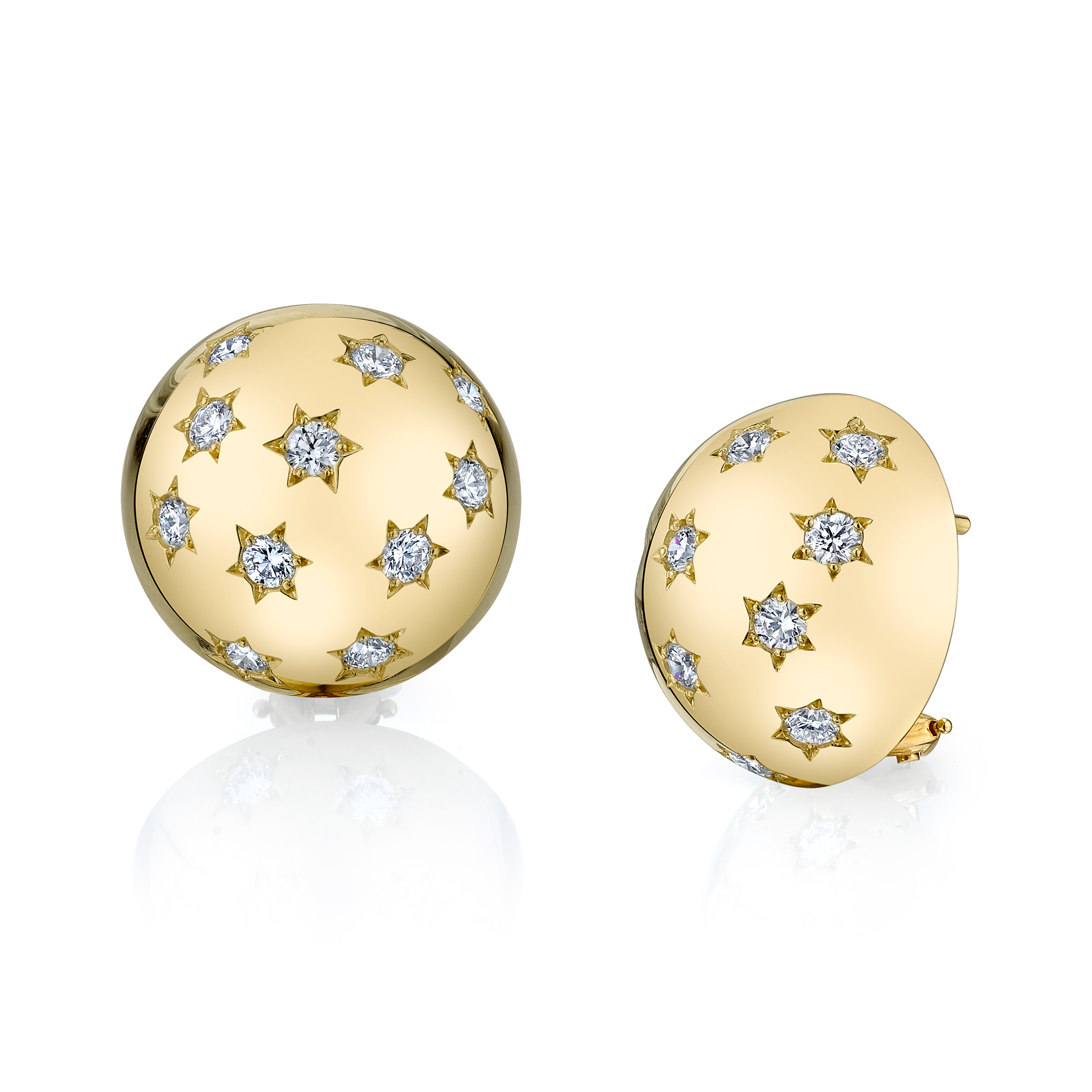 Diamond button store earrings