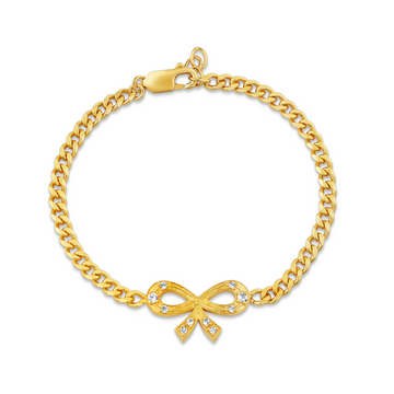 Single Bow with Curb Chain Bracelet