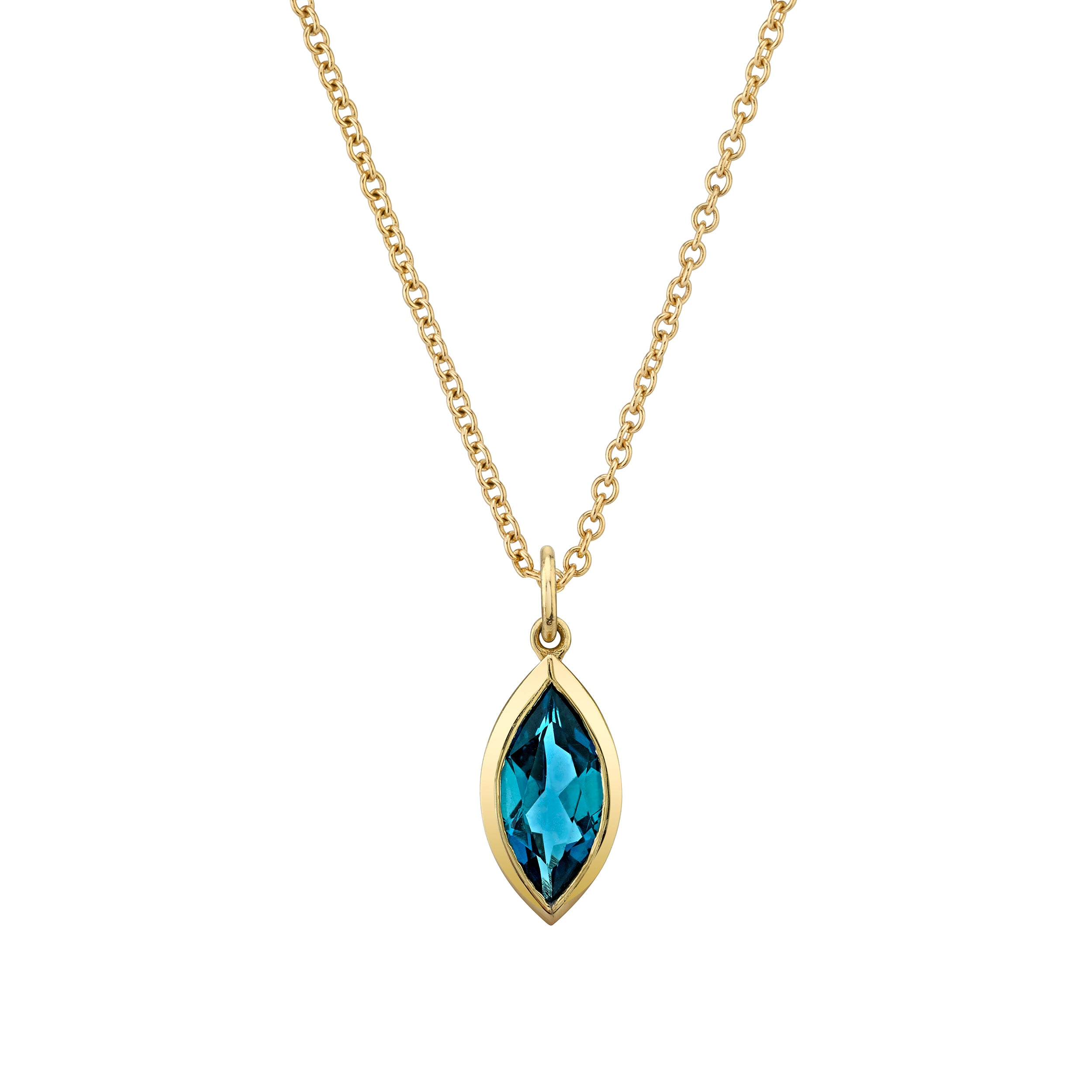 Bezel Set Marquise Gemstone Necklace – Sarah Hendler